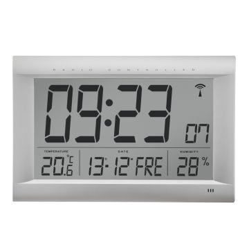 LCD-Jumbo radio-controlled clock Advertime