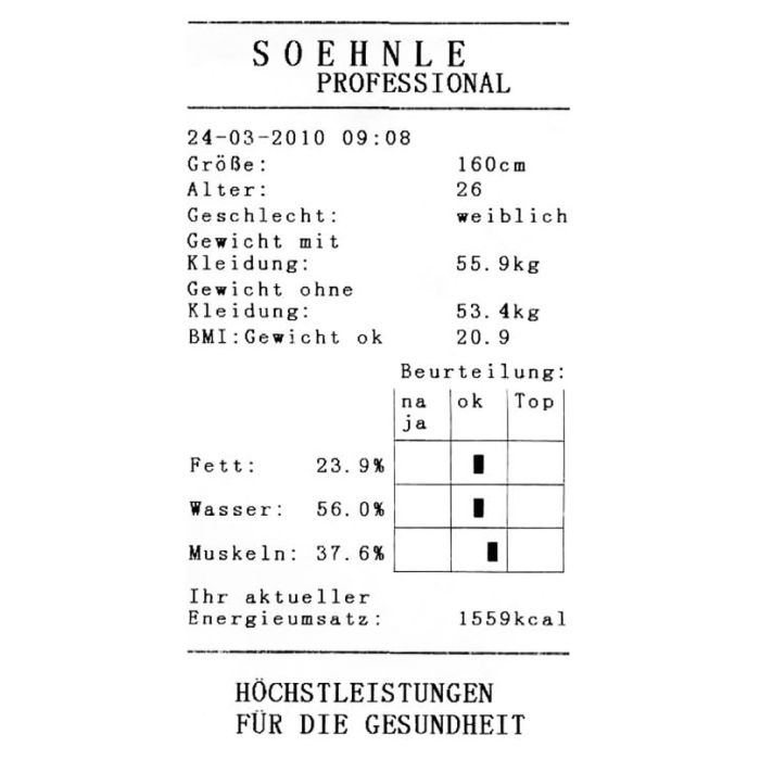 Fitness scale Soehnle 7850 with inegrated printer
